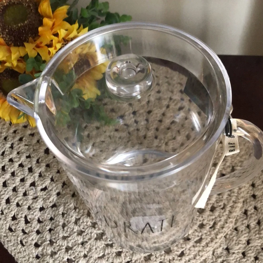 Rae Dunn Clear Acrylic Pitcher with “Hydrate” text - Picture 3 of 9